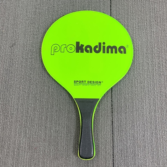 Prokadima Paddles (2) Neon Green Orange Black Wooden Sport Design Paddle Ball - Picture 3 of 11